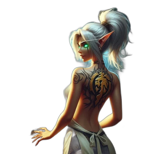 dress, staff, fantasy art, concept art transparent PNG cut-out