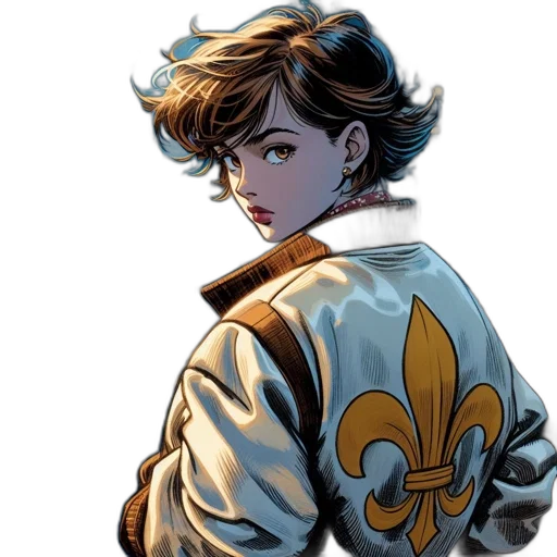 jacket, staff, comic book art, concept art transparent PNG cut-out