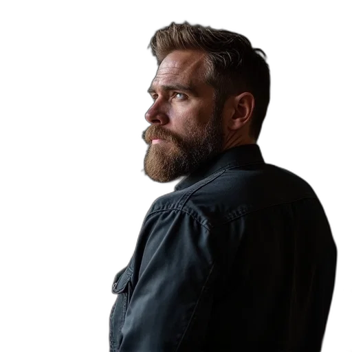 jacket, staff, face, hair transparent PNG cut-out