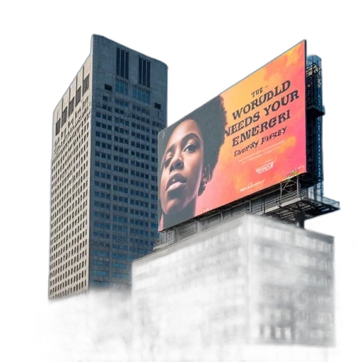 building, large, colorful, billboard transparent PNG cut-out