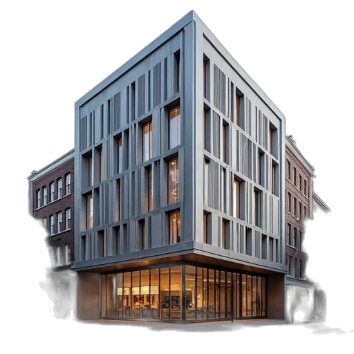 building, 3d render, concept art, photorealistic transparent PNG cut-out