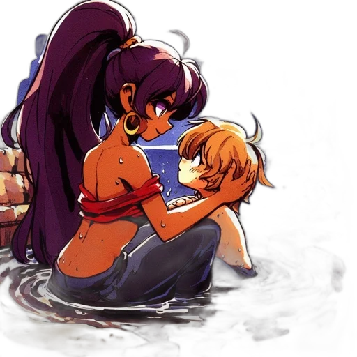 anime, pixel art, concept art, watercolor transparent PNG cut-out
