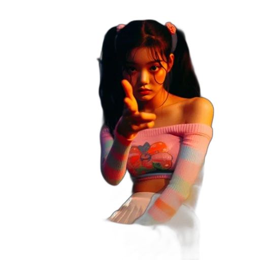weapon, face, dress, vaporwave transparent PNG cut-out