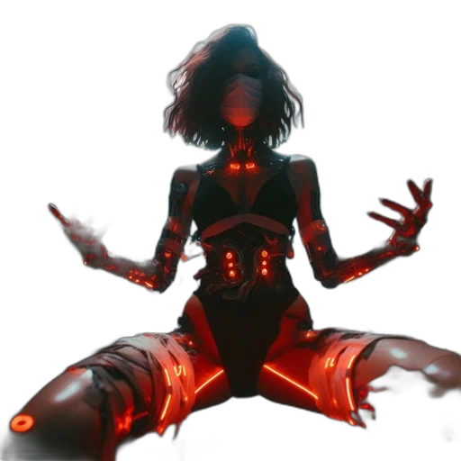 robot, creature, concept art, cyberpunk transparent PNG cut-out