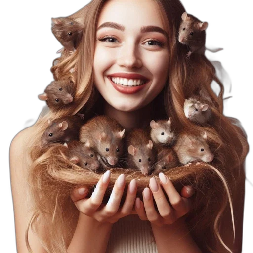 animal, hair, crown, creature transparent PNG cut-out