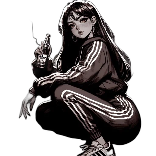 jacket, staff, weapon, creature transparent PNG cut-out