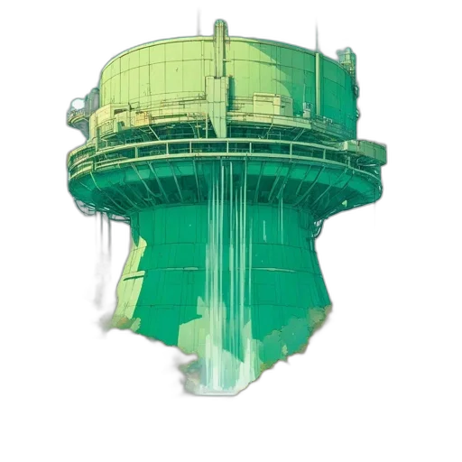 building, concept art, 3d render, pixel art transparent PNG cut-out