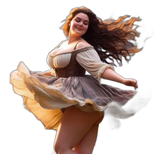 dress, hair, photorealistic, fantasy art transparent PNG cut-out