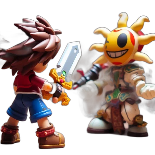 concept art, 3d render, two, animated transparent PNG cut-out
