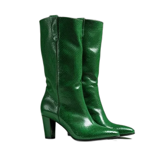 shoes, green, pair, snake transparent PNG cut-out