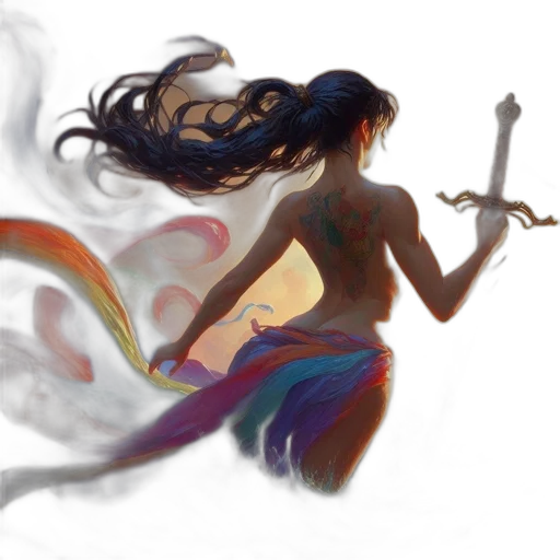 fantasy art, concept art, watercolor, pixel art transparent PNG cut-out