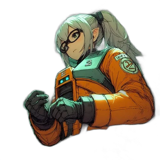 jacket, staff, robot, mask transparent PNG cut-out