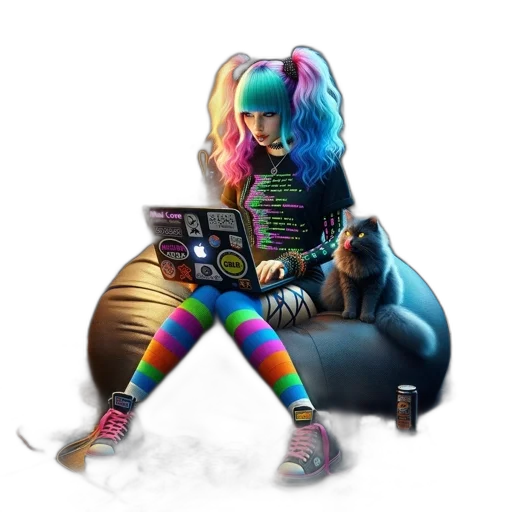 cyberpunk, pixel art, concept art, fantasy art transparent PNG cut-out
