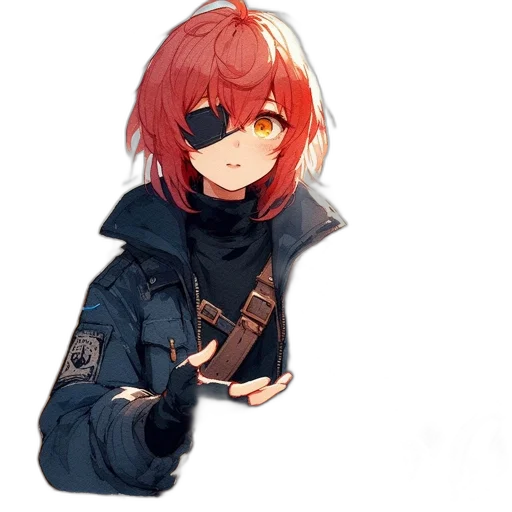 jacket, weapon, staff, mask transparent PNG cut-out