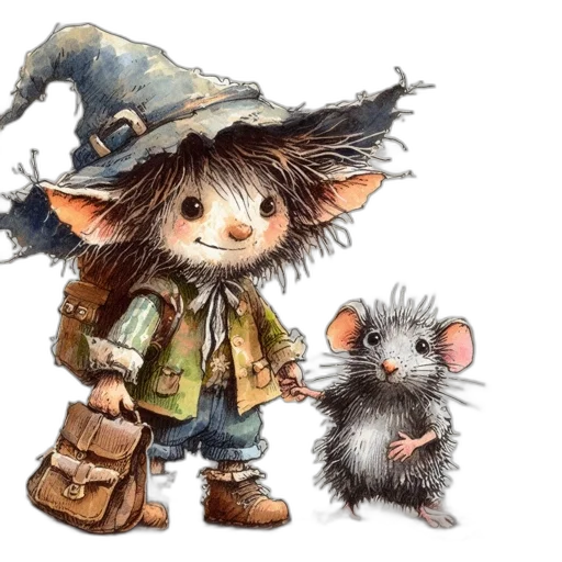 concept art, fantasy art, watercolor, enchanting transparent PNG cut-out