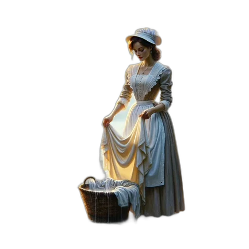 dress, hat, staff, jewelry transparent PNG cut-out
