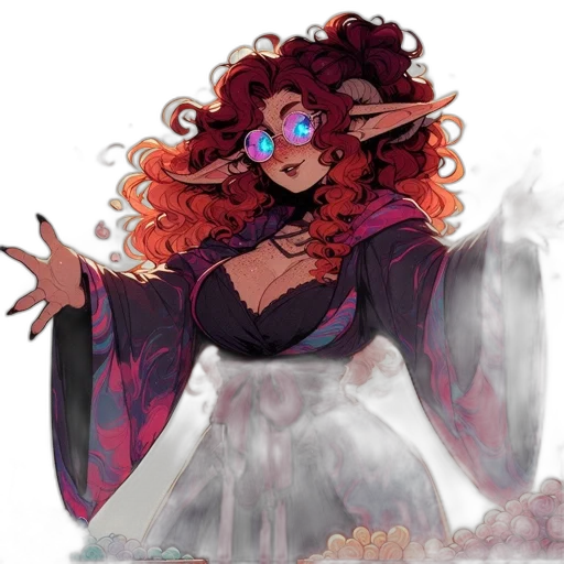 dress, creature, staff, concept art transparent PNG cut-out