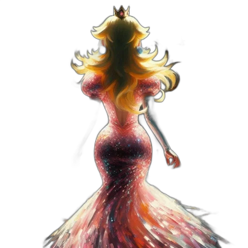 dress, crown, hair, creature transparent PNG cut-out