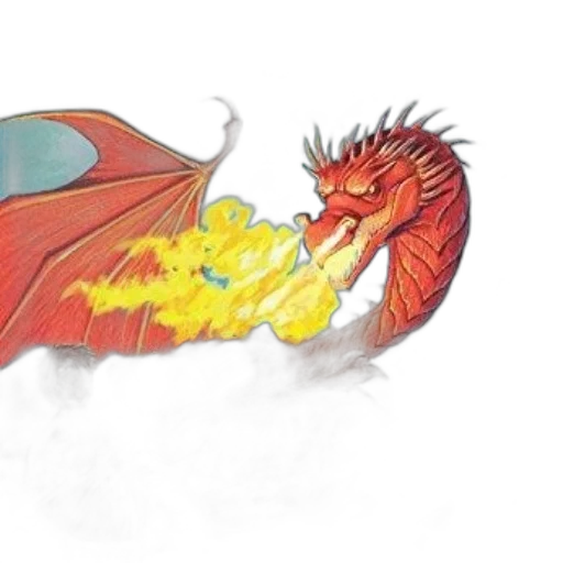 dragon, concept art, fantasy art, watercolor transparent PNG cut-out