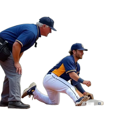 baseball, player, sliding, into transparent PNG cut-out