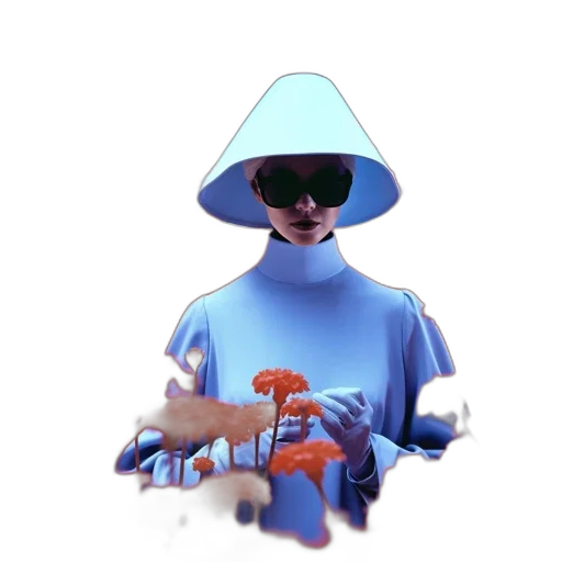 robot, flower, creature, hat transparent PNG cut-out