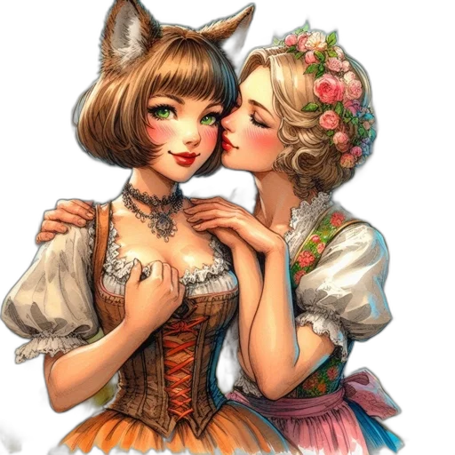 dress, fantasy art, oil painting, photorealistic transparent PNG cut-out