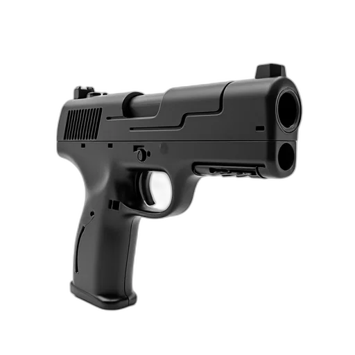 weapon, 3d render, black, futuristic-looking transparent PNG cut-out