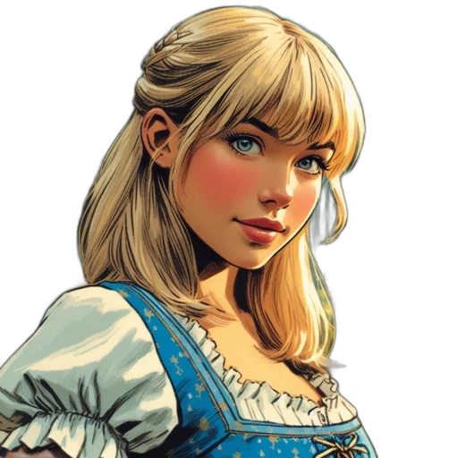 face, dress, comic book art, fantasy art transparent PNG cut-out