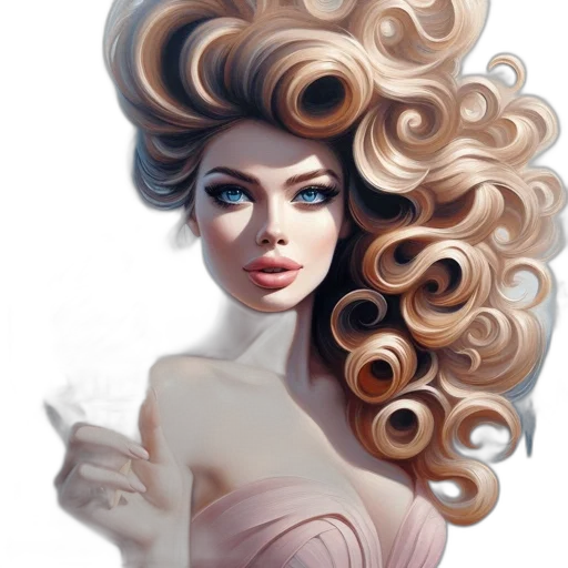 hair, dress, photorealistic, fantasy art transparent PNG cut-out