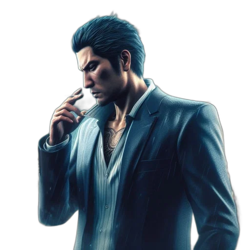 jacket, face, concept art, photorealistic transparent PNG cut-out