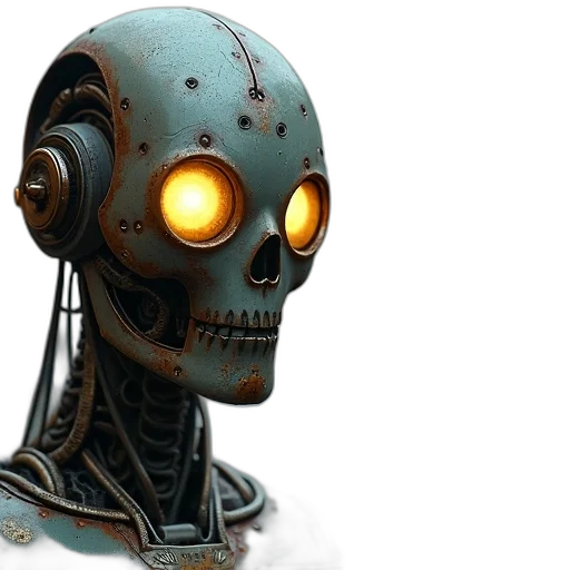 robot, mask, cyberpunk, 3d render transparent PNG cut-out