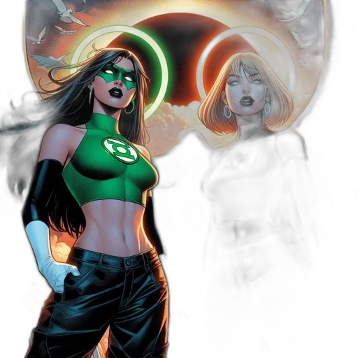 comic book art, concept art, green, image transparent PNG cut-out
