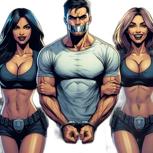 comic book art, concept art, three, human transparent PNG cut-out