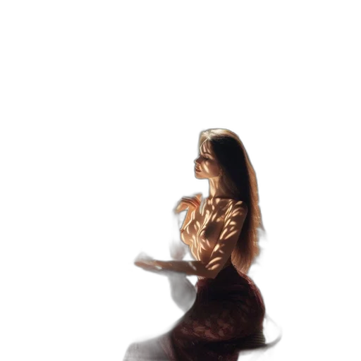 dress, hair, staff, jewelry transparent PNG cut-out