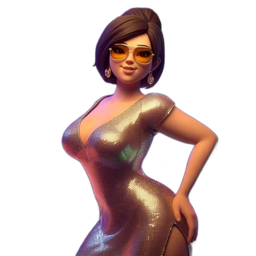 dress, robot, 3d render, concept art transparent PNG cut-out
