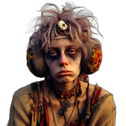 face, mask, creature, staff transparent PNG cut-out