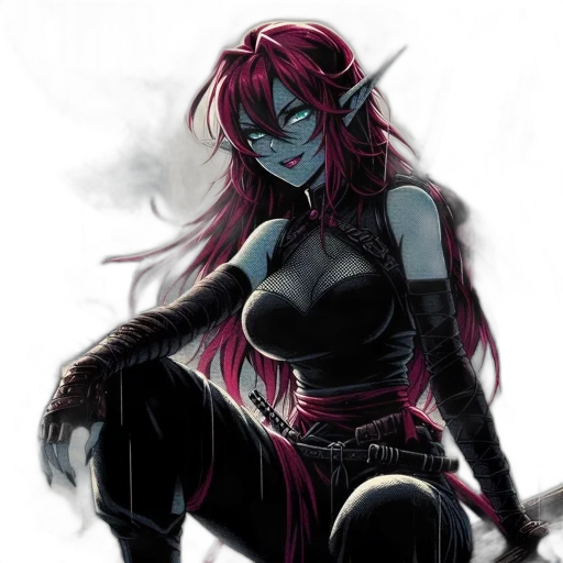 fantasy art, concept art, comic book art, cyberpunk transparent PNG cut-out