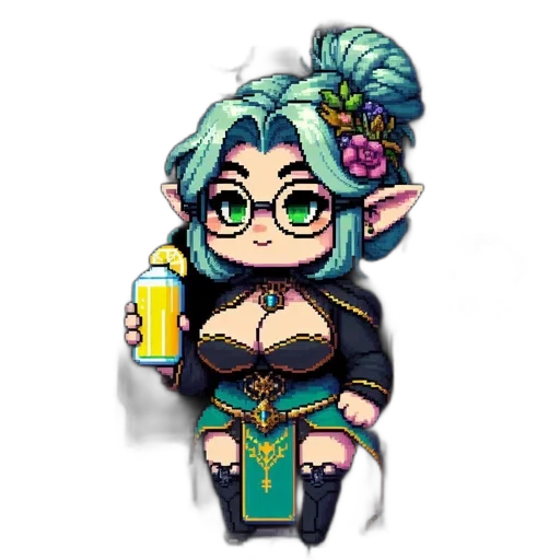 staff, dress, pixel art, fantasy art transparent PNG cut-out