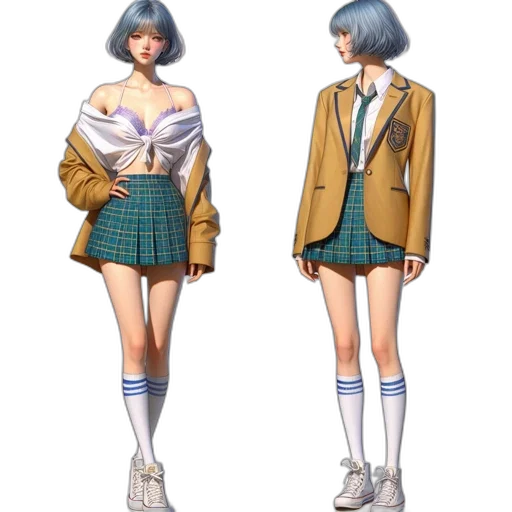 jacket, dress, concept art, 3d render transparent PNG cut-out