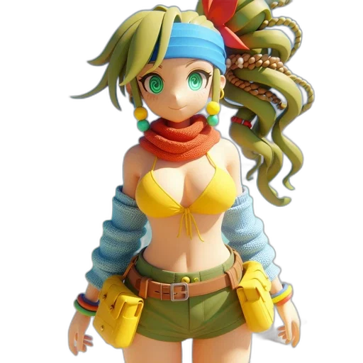 staff, dress, weapon, 3d render transparent PNG cut-out
