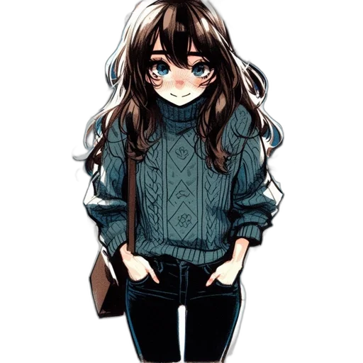 jacket, face, dress, hair transparent PNG cut-out