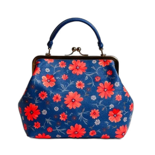 blue, red, floral, print transparent PNG cut-out