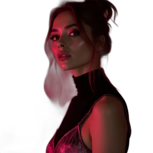 dress, face, jacket, hair transparent PNG cut-out