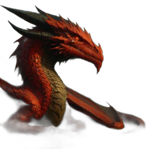 dragon, staff, sword, creature transparent PNG cut-out