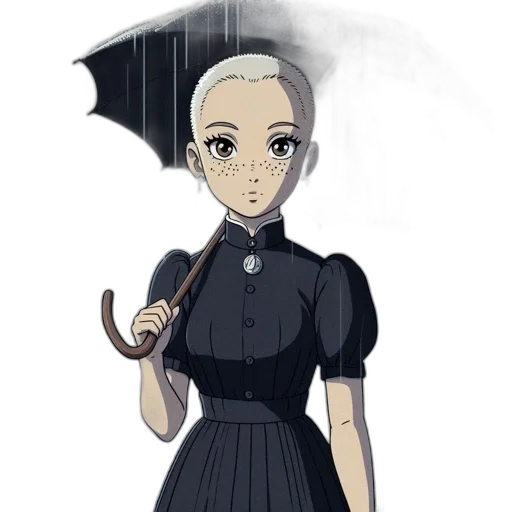 umbrella, staff, dress, face transparent PNG cut-out