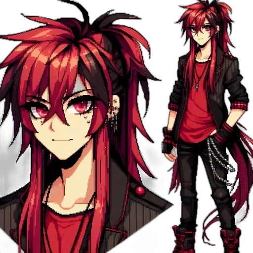 concept art, anime, pixel art, cartoon transparent PNG cut-out
