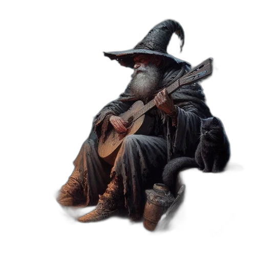hat, staff, dragon, face transparent PNG cut-out