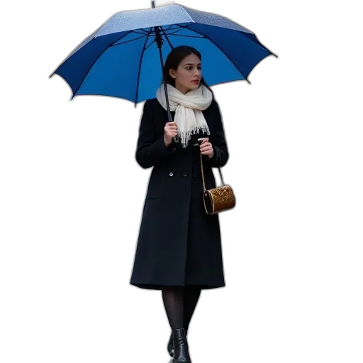 umbrella, jacket, staff, hat transparent PNG cut-out