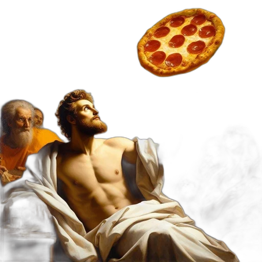 food, photorealistic, concept art, vaporwave transparent PNG cut-out