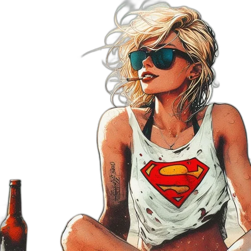 comic book art, concept art, woman, blonde transparent PNG cut-out